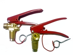 ЗПУ с корпусом из латуни  для ОУ нажимная ручка (резьба коническая W19,2, выход M16*1,5) с чекой на ремешке